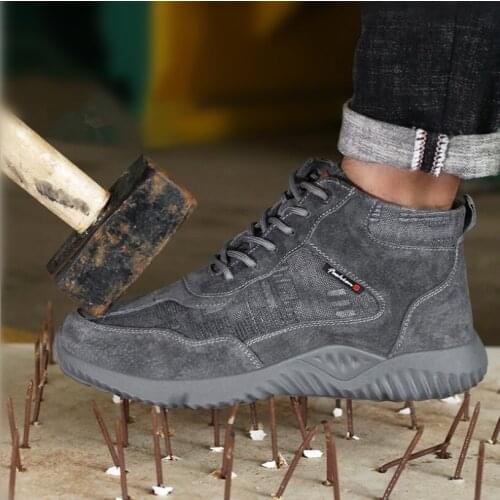 C777 Steel Toe Safety Work Shoes Men 2021 Fashion Breathable Slip On Anti-smashing anti-piercing Indestructible Work Martin Boot