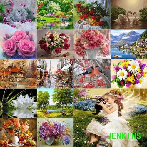 5d diy Diamond painting Cross Stitch kit Diamond Embroidery home decor flower animal landscape mosaic pattern picture jenkins