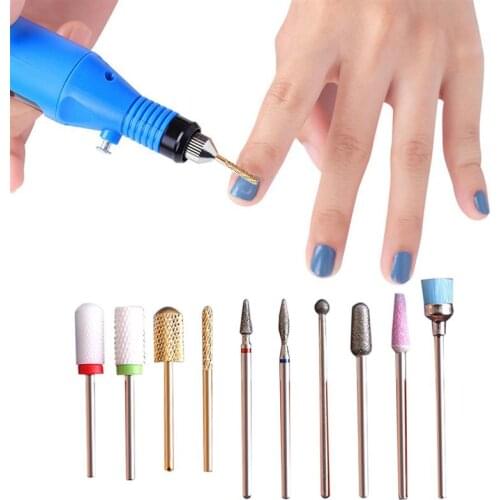 10PCS Women Nail Drill Bit Set Professional Creative Nail Art Tool Manicure Drill Bit Drill Accessories Foot Hand Polishing Tool