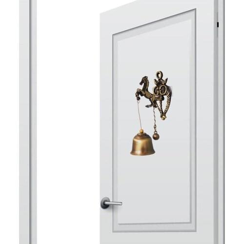 New Metal Iron Bell Wind Chime Retro Animal Doorbell Wall Hanging Decoration Horse Elephant Owl Shape
