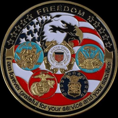 US Military Commemorative Coins Grateful Nation Freedom Collectible Art Coin