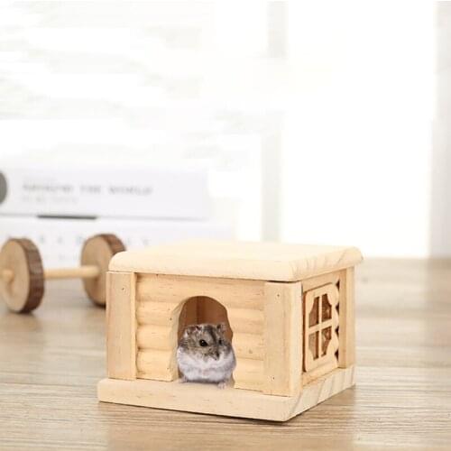 Durable Wooden Hamster Nest House Odorless Non Toxic Wooden Hut And Castle Small Animal Playground Chew Toy