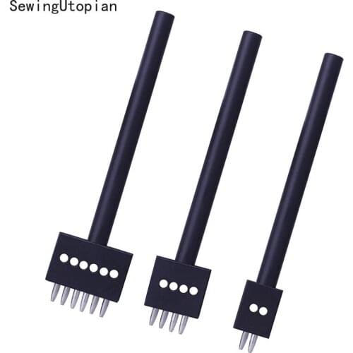 Profession Leather Hole Punch Tools Set Cutting Stitch for Wallet Belt DIY Die Chisel Kit Leathercraft 4mm Spacing 2/4/6 Holes