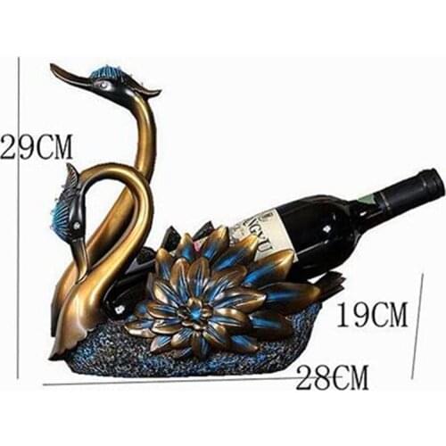 Sales Elegant Swan Red Wine Rack European Style Retro Colophony Crafts Wine Cabinet Decoration G1761