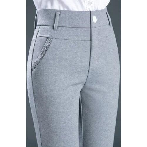 Plus Size Fashion Women Trousers Spring Autumn Korean High Waist Straight Pants Solid Office work Lady Casual Pants 2021 New