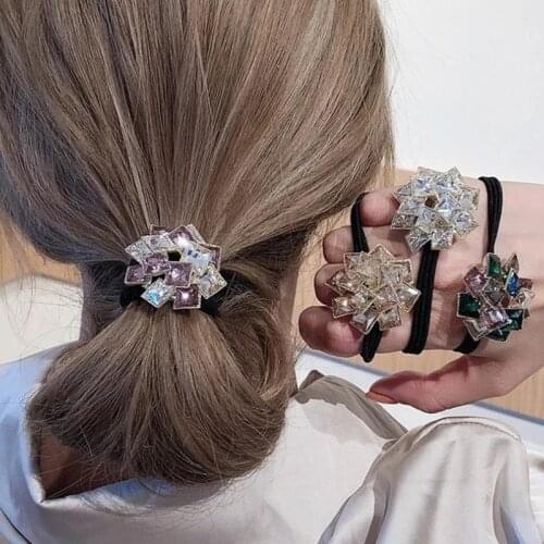 Crystal pearl elastic rubber band girl exquisite bee hair rope 2021 fashion bow cute hairpin