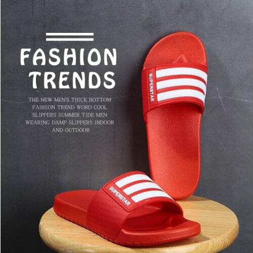 Famous Fashion Womens Striped Sports Slippers Summer New Outside Active Young PVC Slides Large Size Beach Sandals Wholesale