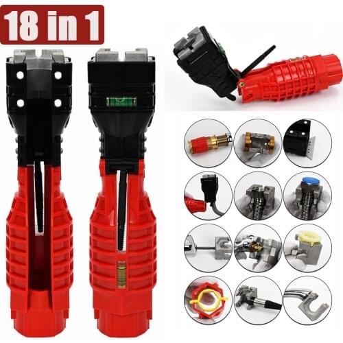 18 in 1 Foldable Water Pipe Wrench Double End Basin Bottom Pliers Sleeve Bathroom Faucet Sink Installation and Maintenance Tool