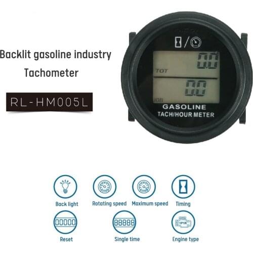 Universal Motorcycle 2/4 Stroke Gasoline Engine Tachometer Tach Hour Meter LCD Backlight Display