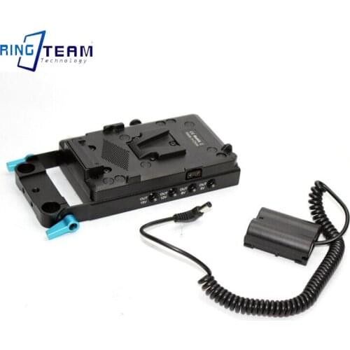 V Mount Plate + DC to EN-EL15 Dummy Battery EP-5B DC Coupler for Nikon 1 V1 D800 D7100 D7200 D810 D7000 D810A D800E D850 D750