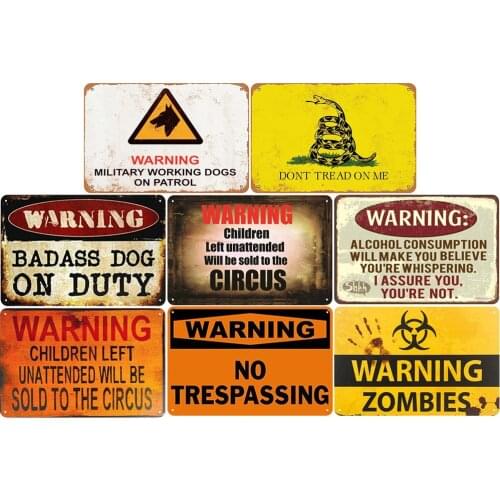 Vintage Metal Signs of WARING SIGN for Tiki Bar and Pub Wall Decor Metal Art Plate Home Decor Vintage Tin Poster 20x30cm