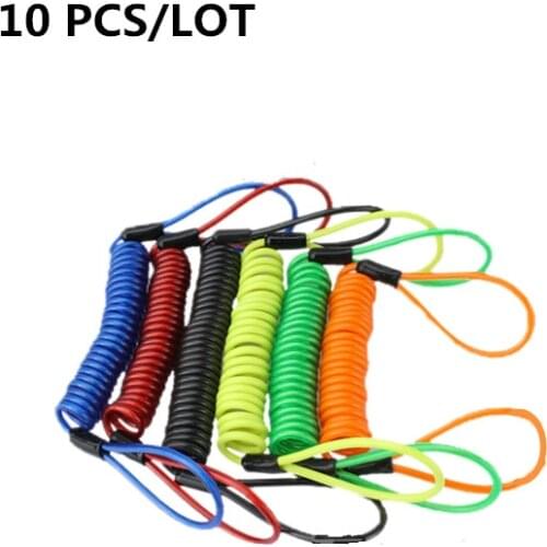 10pcs 1.2m Anti-Thief Spring Cable Motorcycle Alarm Disc Lock Security Motorbike Wheel Disc Brake Bag Reminder Motor Accessories