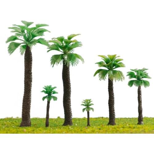100pcs/lot 3cm 1/300 Z Scale Plastic Architecture Model Palm Tree For Sand Table Buidling Z Train Layout
