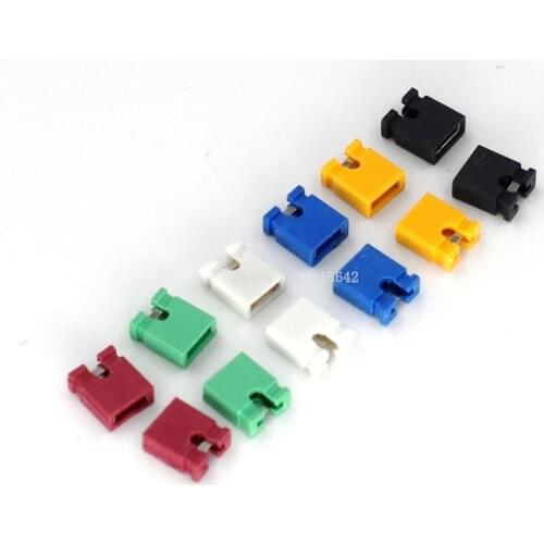 100PCS Colorful Pin Header Standard Computer Jumper Blocks Connector 2.54 mm 3 1/2 Hard Disk Drive Motherboard Expansion Card