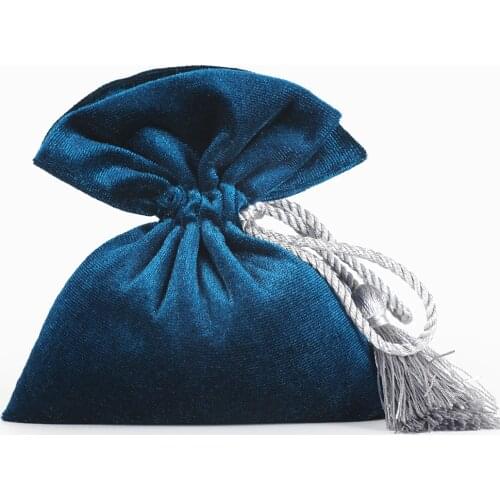 12*14cm High Quality Tassel Velvet Bag Drawstring Candy Pouch Packing Bags Wedding Bag