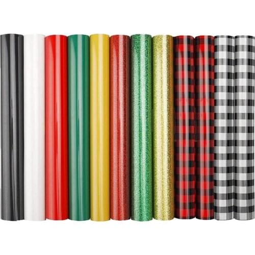 12 Sheets Vinyl Heat Transfer Iron on DIY Garment Film Silhouette Paper Art 12X10 Inch