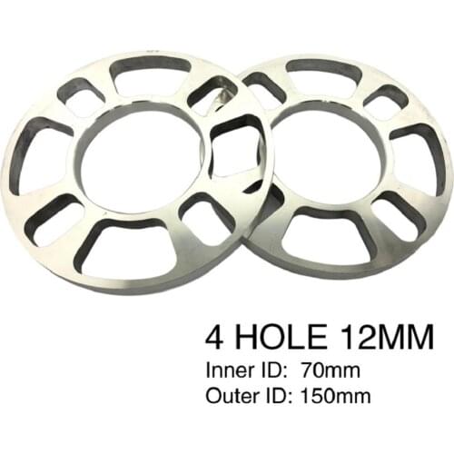 2 Pieces Silver 1/2" (12mm) Thickness 4-Hole Wheel Hub Spacer for Car SUV Vehicles