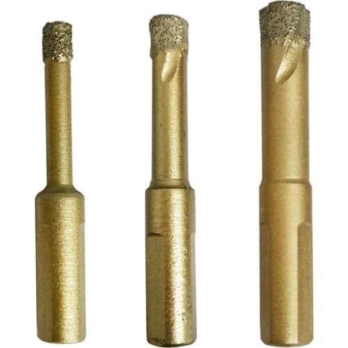 3 PCS Diamond Drill Bits Ceramic Diamond Hole Saw Set 6/8/10mm for Ceramic Tile Porcelain Marble Granite Stone Rock