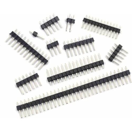 5Pcs Round hole pin header 2.54mm pitch row female single row 1*40p double row 2*40p double row pin round pin gold plated