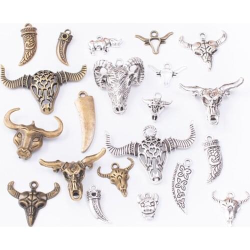 50g Hot Sale Metal Mixed Charm Animal Cow Antique Bronze Bracelet Necklace Handmade Jewelry Making Wholesale DIY Jewelry