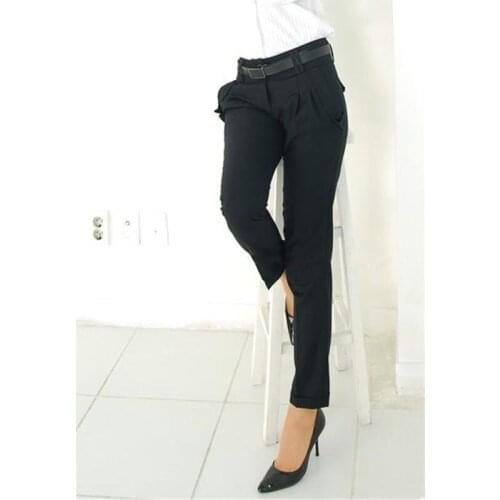 2021 New Fashion Women Pants Harem Pants Black High Waist Casual Pants For Women