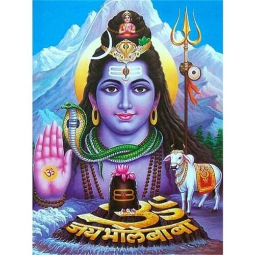 Buddha India Ganesha DIY Cross Stitch Embroidery 11CT Kits Craft Needlework Set Printed Canvas Cotton Thread Dropshipping