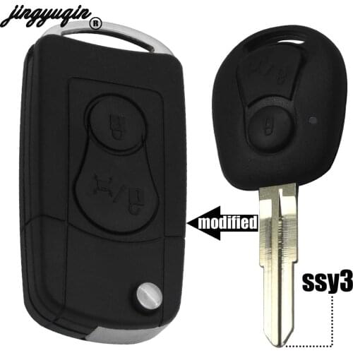 Uncut Blade 2 Button Modified Remote Key Shell Fob Case Cover For Ssangyong Actyon Kyron Korando Remote Key Case Shell