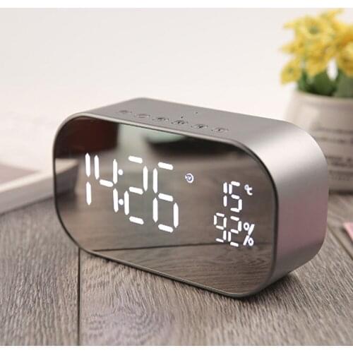 Digital Alarm Clock Led Alarm Clock Fm Radio Wireless Bluetooth Speaker Support Aux Tf Office Bedroom Home Snooze Display Time