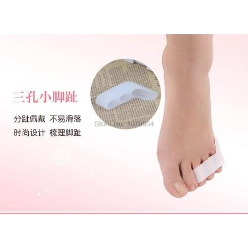 By dhl or ems 1000pairs Separator Thumb Valgus Protector Bunion Adjuster Pads 3-Hole Spreader Foot Care Tool hot