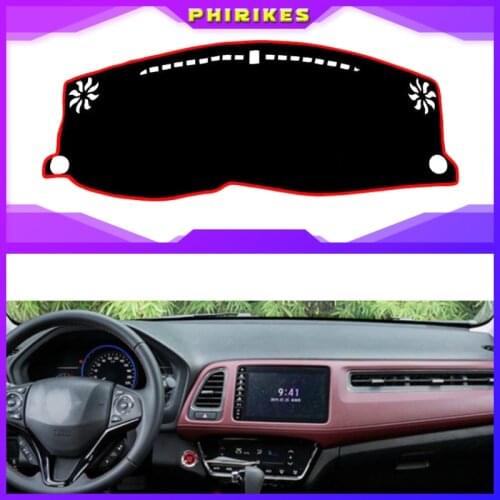 For Honda HRV HR-V Vezel 2014-2019 Dashmat Dashboard Cover Mat Pad Interior Sun Shade Instrument Carpet Car Styling Accessories