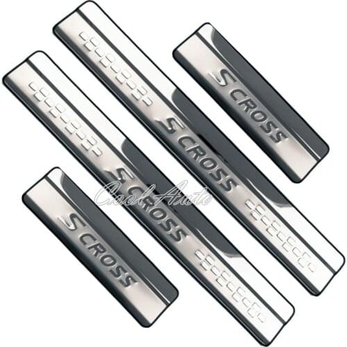 For Suzuki SX4 S-Cross SCross Accessory 2021 2020 2019-2014 Stainless Chrome Car Door Sill Kick Scuff Plate Protector Trim Cover