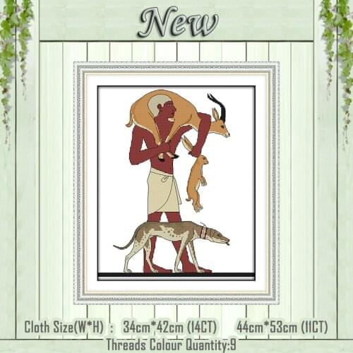 Egyptian animal decor painting counted printed on the canvas embroidered chinese cross stitch DMC 11CT 14CT kits needlework Sets
