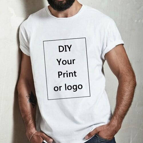 Diy Your Print or Logo Man Tshirt Summer White T Shirt Oversized T-shirts Harajuku Casual Men Tops Clothes Short Sleeve Tee Male