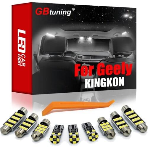 GBtuning Canbus No Error LED 10PCS For Geely KINGKON 2005+ Vehicle Interior Dome Map Trunk Glove Box Lamp Accessories Light Kit