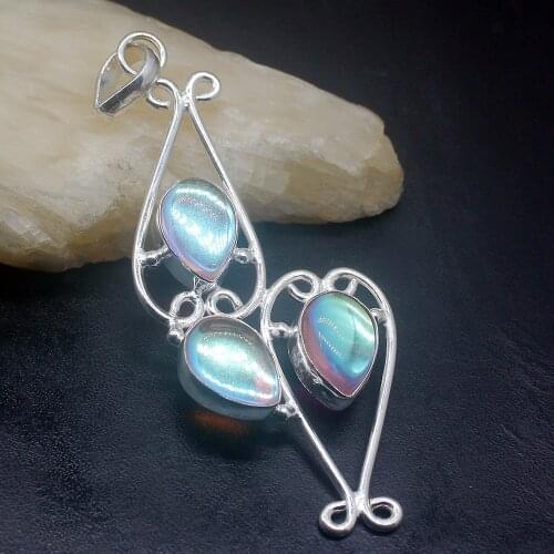 Gemstonefactory Jewelry Big Promotion 925 Silver Charms Colorful Topaz Beautiful Women Ladies Gifts Necklace Pendant 0303