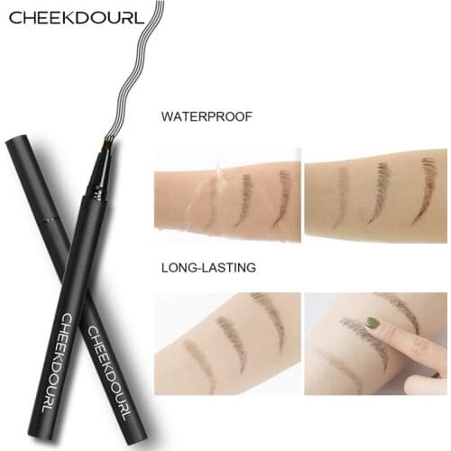 Hot Sale Eyebrow Pen Waterproof Eyebrow Tattoo Pencil Long Lasting Brown Black Grey Liquid Eye Brow Pencil