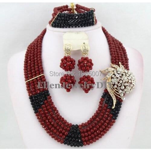African Beads Jewelry Set Crystal Beads Necklace Set African Jewelry Set Crystal Jewelry Set W7048