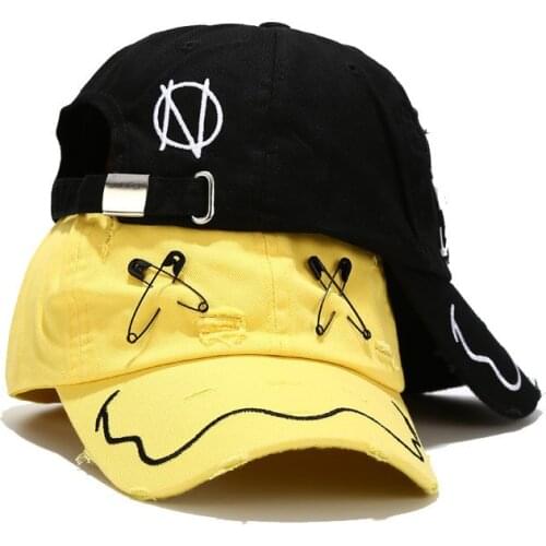 KPOP G-Dragon GD Pin x Baseball Cap Embroidered Sunhat Personalized Hip-hop Hat Hole Peaked Cap Fans Collection Gifts h7