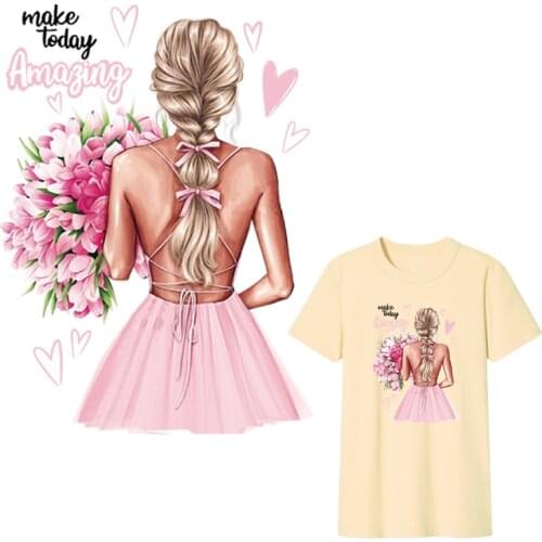 Nice Girl T-Shirt Appliques Iron On Patch Heat Press Appliqued Garment Diy Washable Patches Easy Print By Household Irons