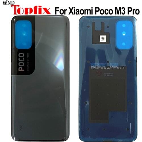 6.5"For Xiaomi Poco M3 Pro Battery Cover Back Glass Rear Door Housing Case POCO M3 Pro Battery Cover Back Panel With Adhesive
