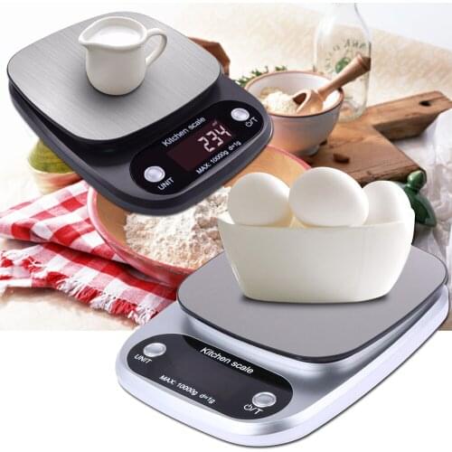 Kitchen Scales Food Baking Weight Digital LCD Electronic Weighing Scale 10kg(gray)