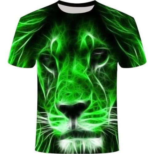 Lion Graphic T Shirts Tee Men Clothing Animal Camisetas Tops Ropa Hombre Summer Streetwear Camisa Masculina Verano Roupas