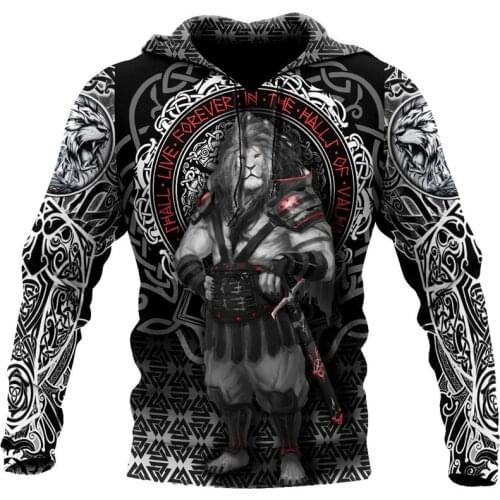 Fashion Beautiful lion warrior tattoo autumn winter Sweatshirt 3D print Unisex casual Zip Hoodie original street style Hoodie
