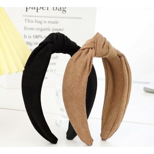 Korean Dongdaemun Fashion Hair Accessories Simple Adult Pressed Hair Wash Face Headband Pure Color Fabric Knotted Hairband
