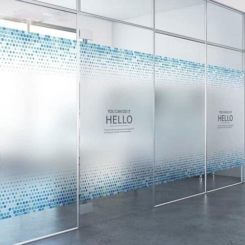 Mosaic office meeting room window glass film stickers Blue dot stained Scrub static privacy custom size sliding door home decor