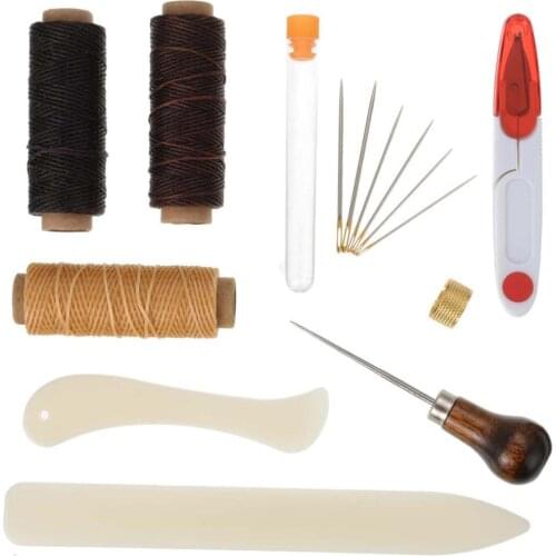 Bookbinding Kit Starter Tools Set Bone Folder Paper Creaser,Waxed Thread,Awl for DIY Bookbinding Crafts and Sewing Supplies