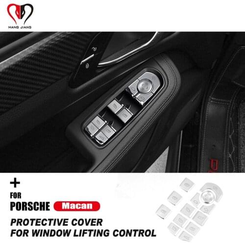 Windows Control Panel Window Lifter Sticker Cover Case Indoor Decorative for Porsche Macan Switch Window Closer Lifting Button