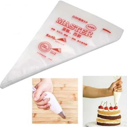 100pcs/bag Disposable Pastry Bag Icing Piping Cream Nozzle Fondant Cake Decorating Pastry Tips Tools Small Large Size Cake Tools