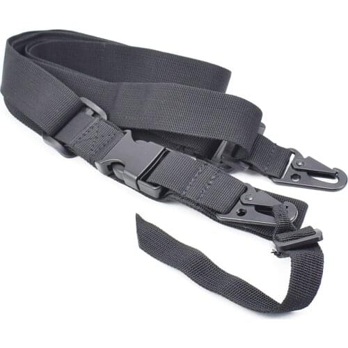 Nylon Three-Point Tactical Gun Sling Adjustable Durable Elastic Strap Metal Buckle Outdoor Shooting Hunting Safety Rope Military