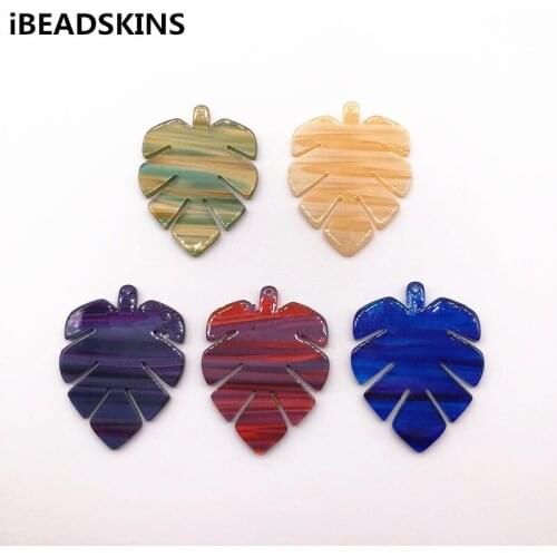New arrival! mix color 45x35mm 50pcs acetic acid leaf charms for earrings accessories/Earring parts Jewelry Findings making
